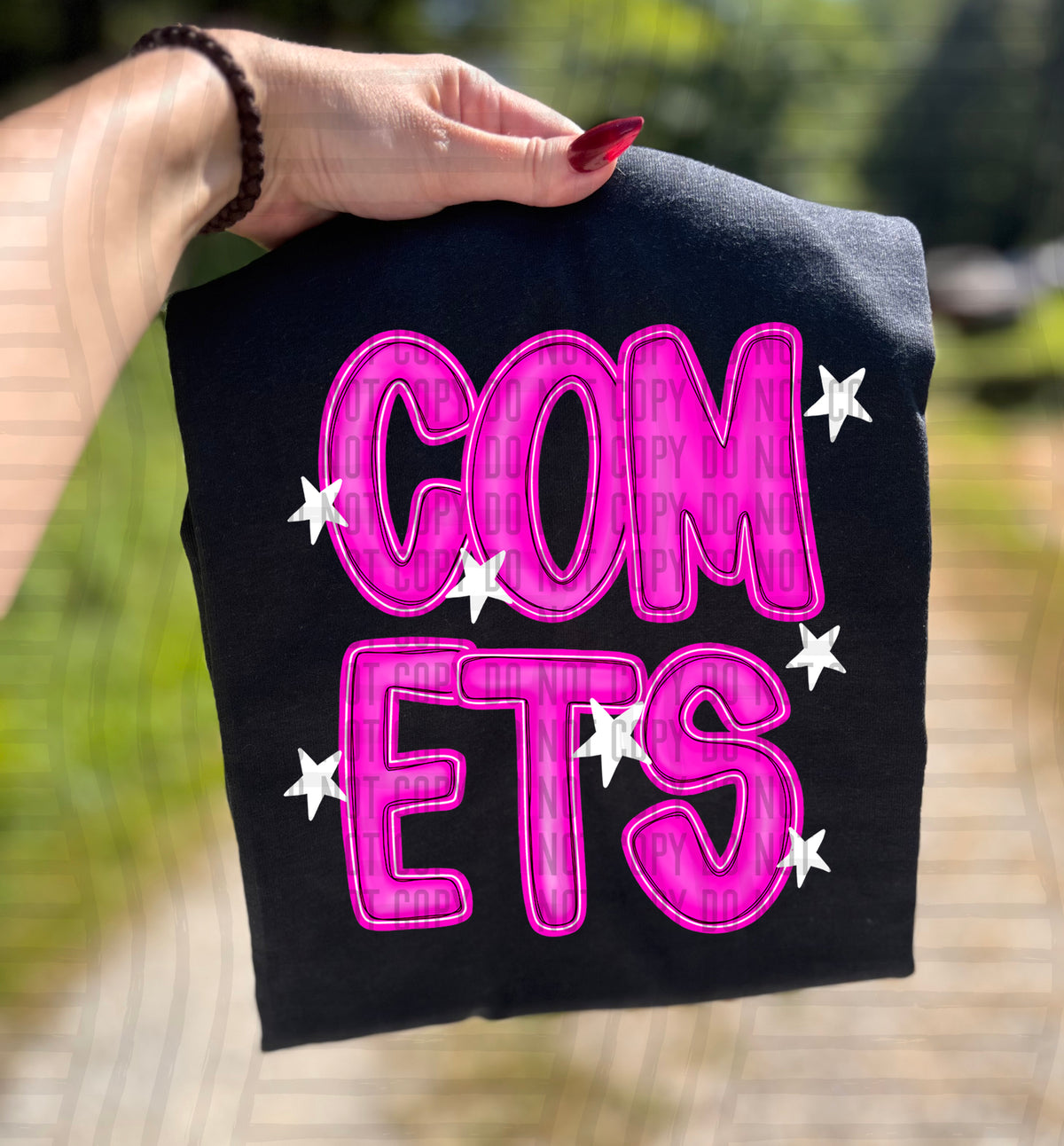 Comets Pink And Preppy Split 112876 DTF transfer