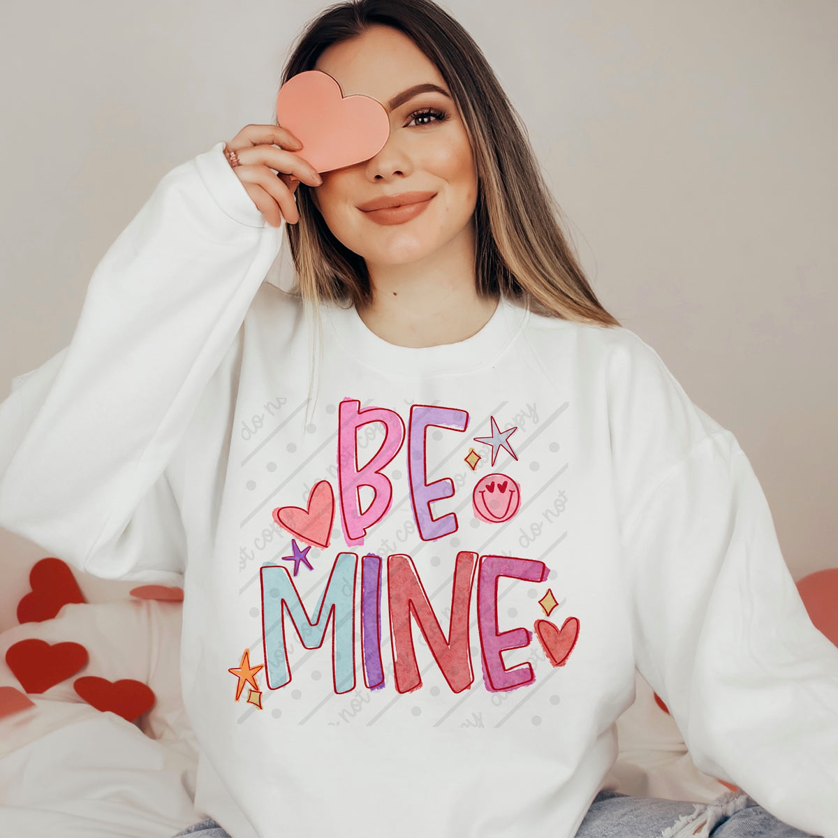 Be Mine muted colors DTF transfer
