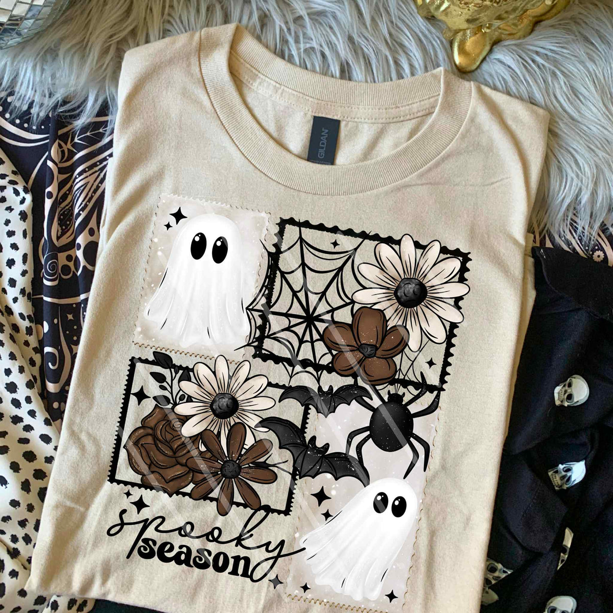 Spooky Season Florals and ghosts stamps exclusive DTF transfer