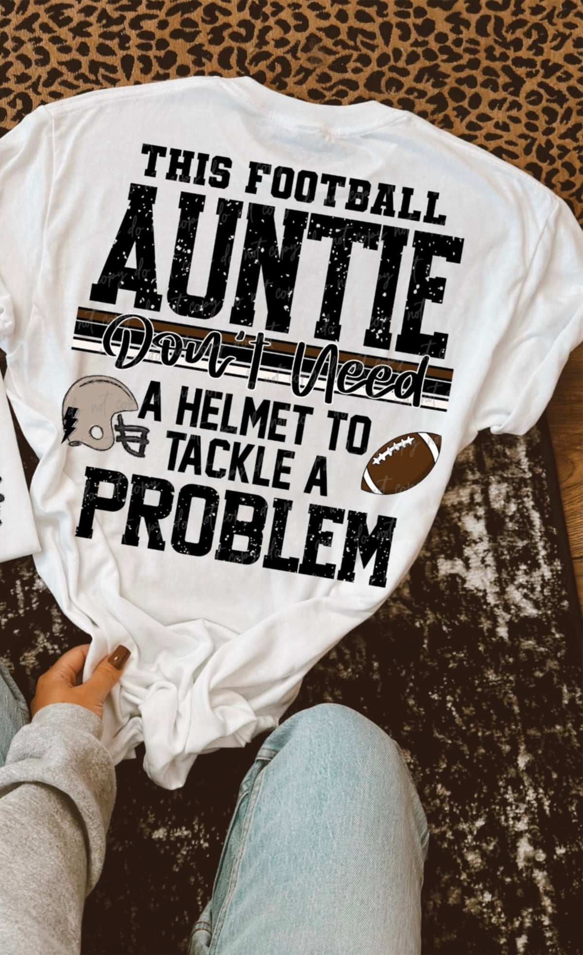 This football auntie don’t need a helmet to tackle a problem (VIRGO) 94477 DTF transfer