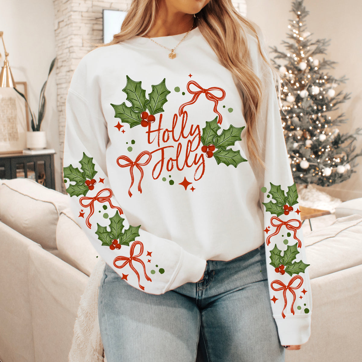 Holly jolly (front only) (CSC) DTF Transfer