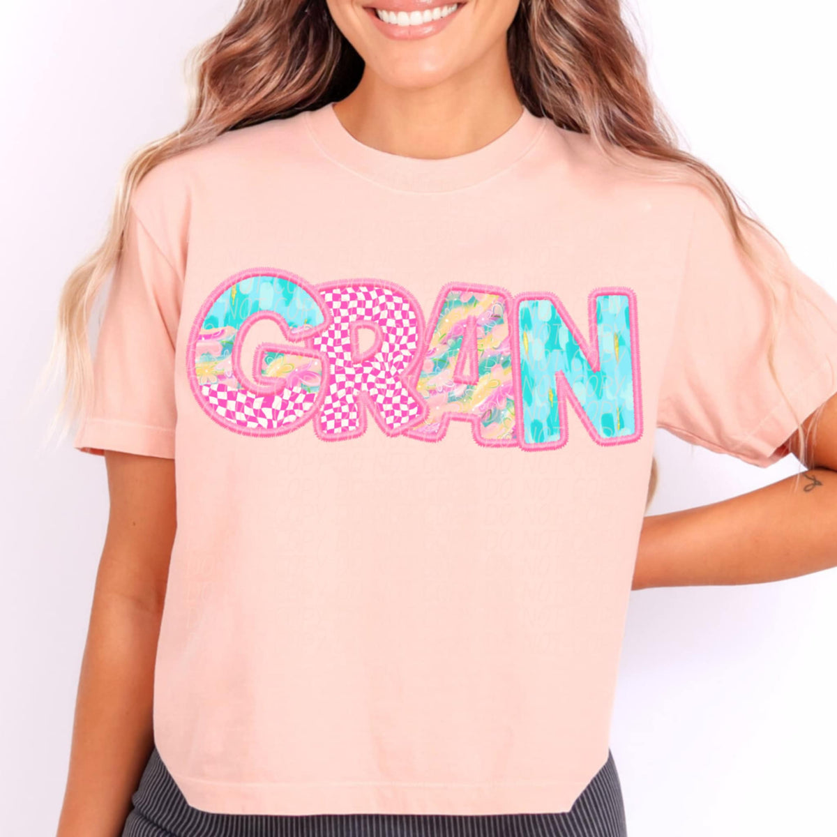 Gran pink checkered (CITY) 97059 DTF transfer