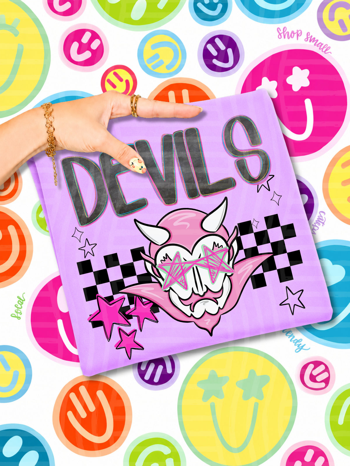 devils starry eyed checks (CAPLINGER) DTF Transfer
