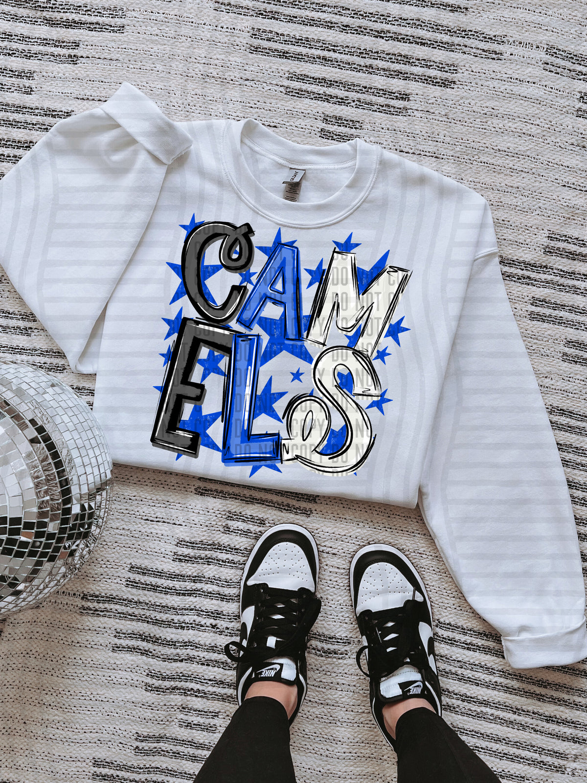 camels black and blue with blue stars (caplinger) DTF Transfer