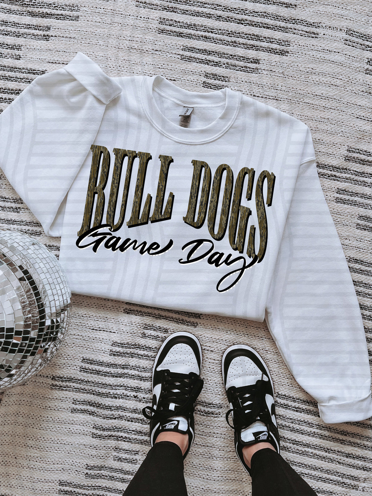 bulldogs game day arched camo font (Caplinger) DTF Transfer