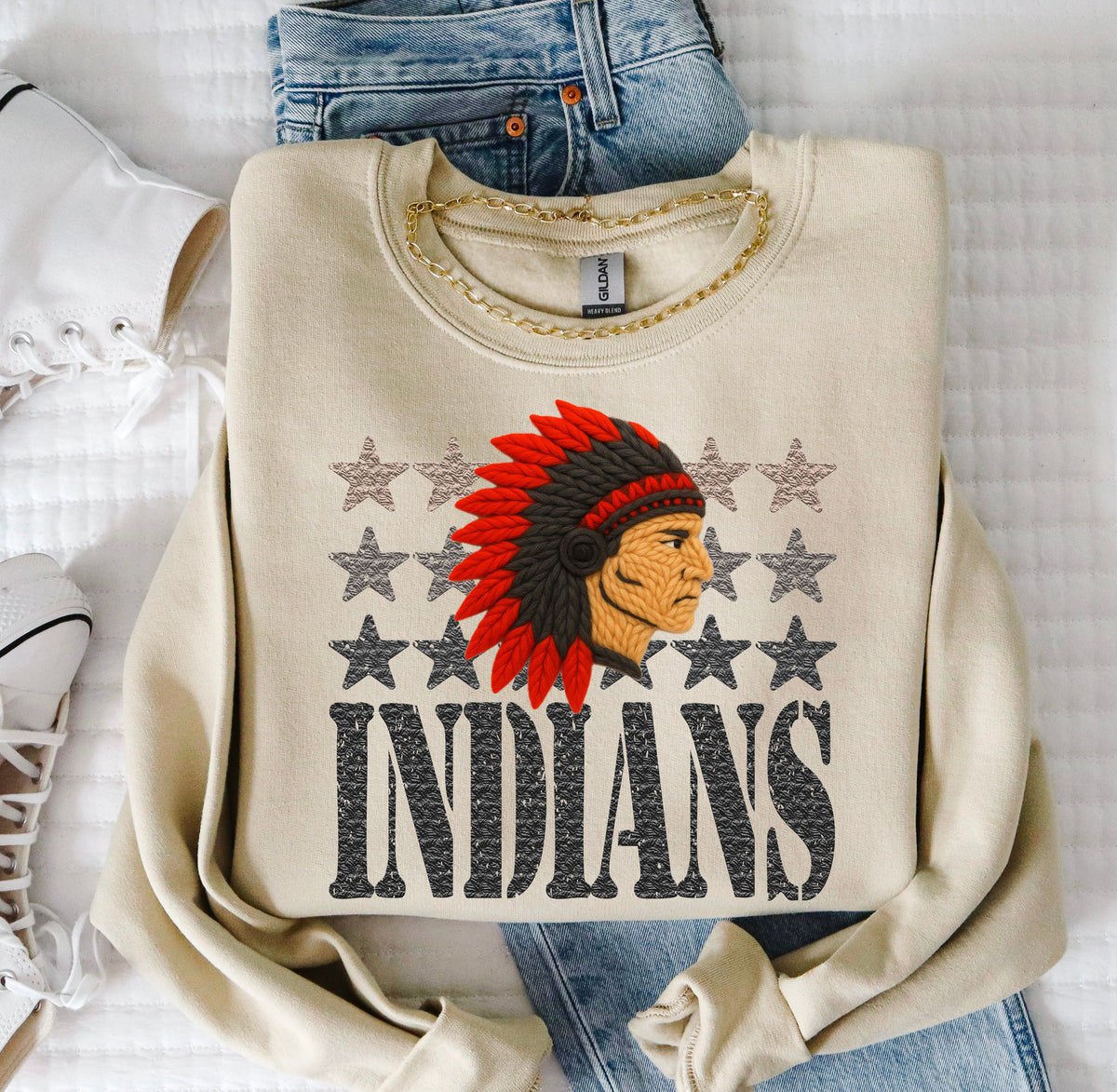 Indians Yarn Mascot (S&G) DTF transfer