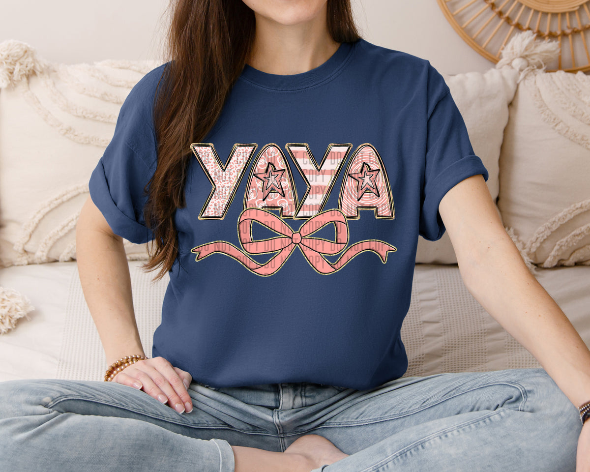 YAYA peach with Bow (Caplinger) DTF transfer
