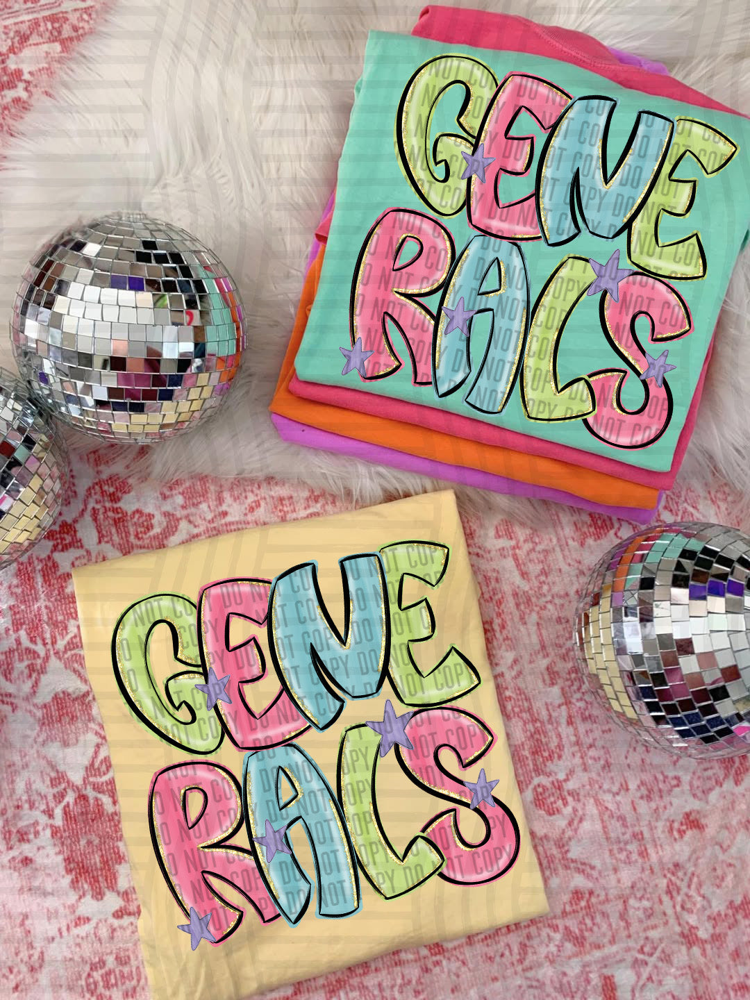 Generals Glittery & Preppy Mascots (Caplinger) DTF transfer