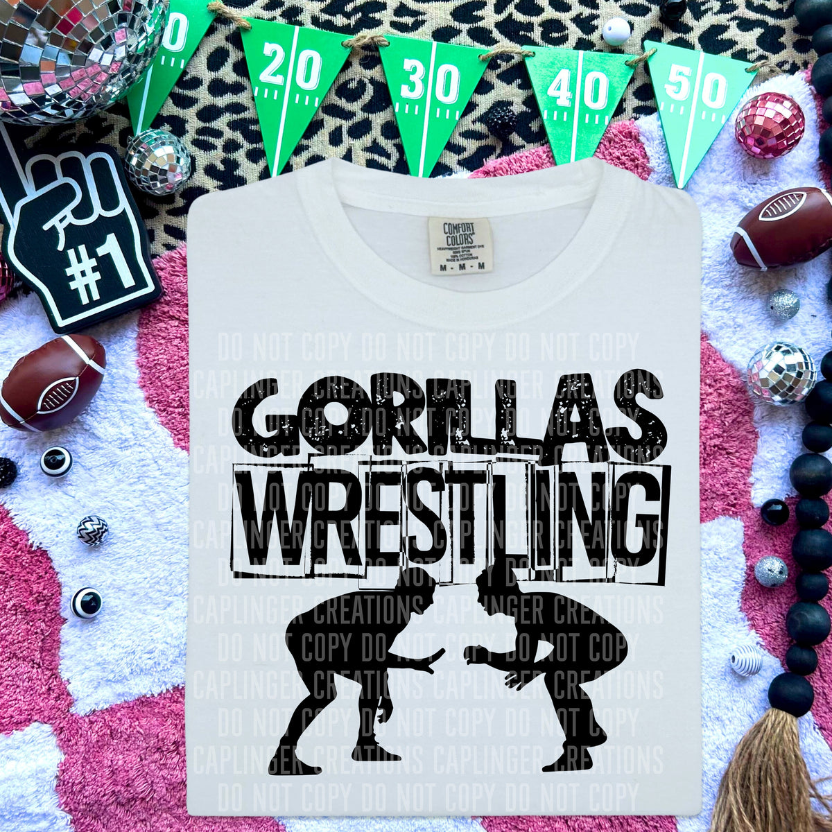 Gorillas Wrestling (Caplinger) DTF transfer