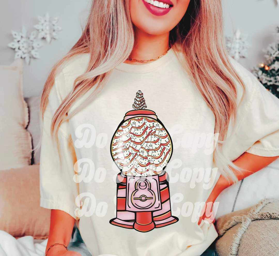White Christmas tree cake candy machine (RTD) 67245 DTF transfer