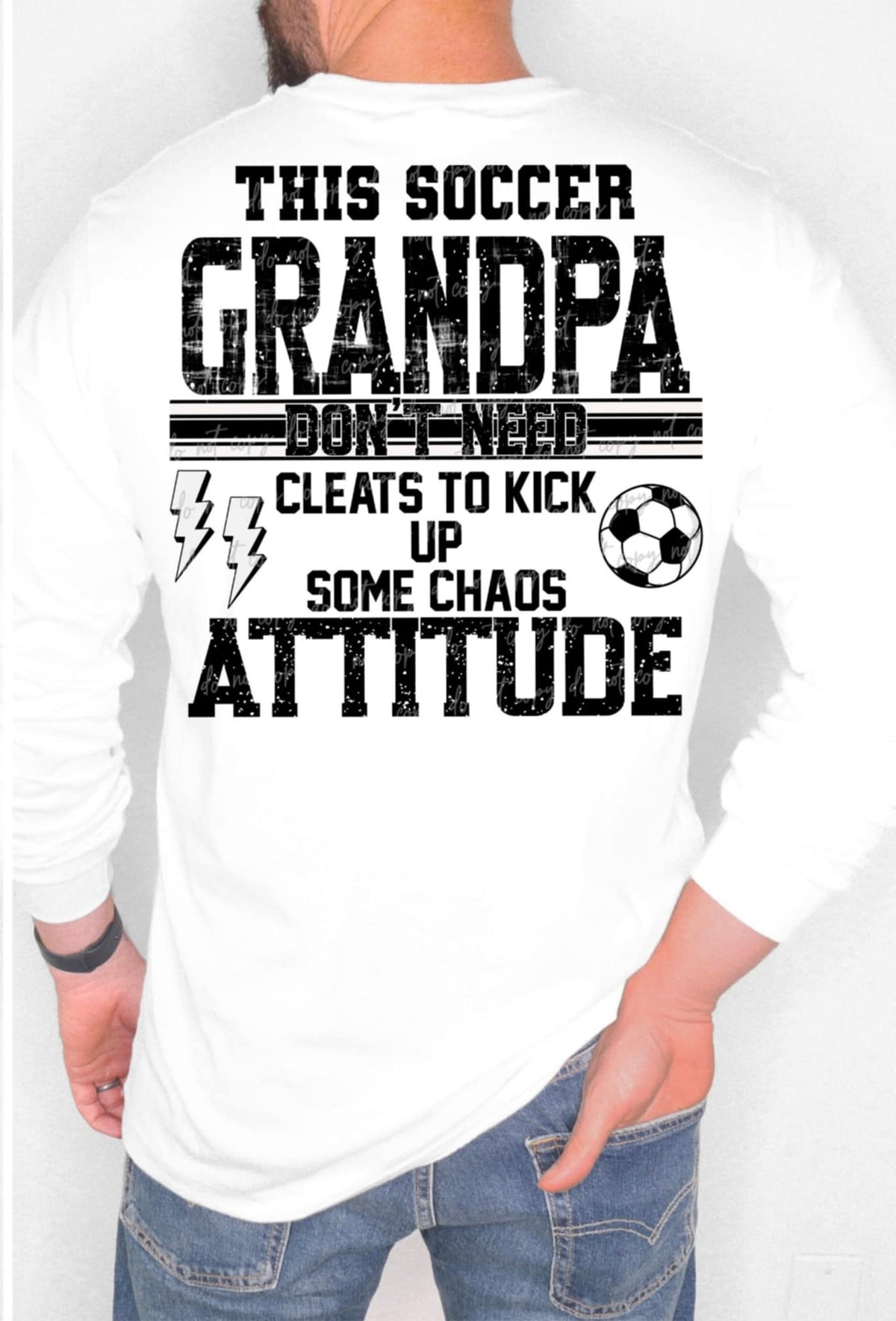 This soccer grandpa don’t need cleats to kick up some chaos attitude (VIRGO) 90618 DTF transfer
