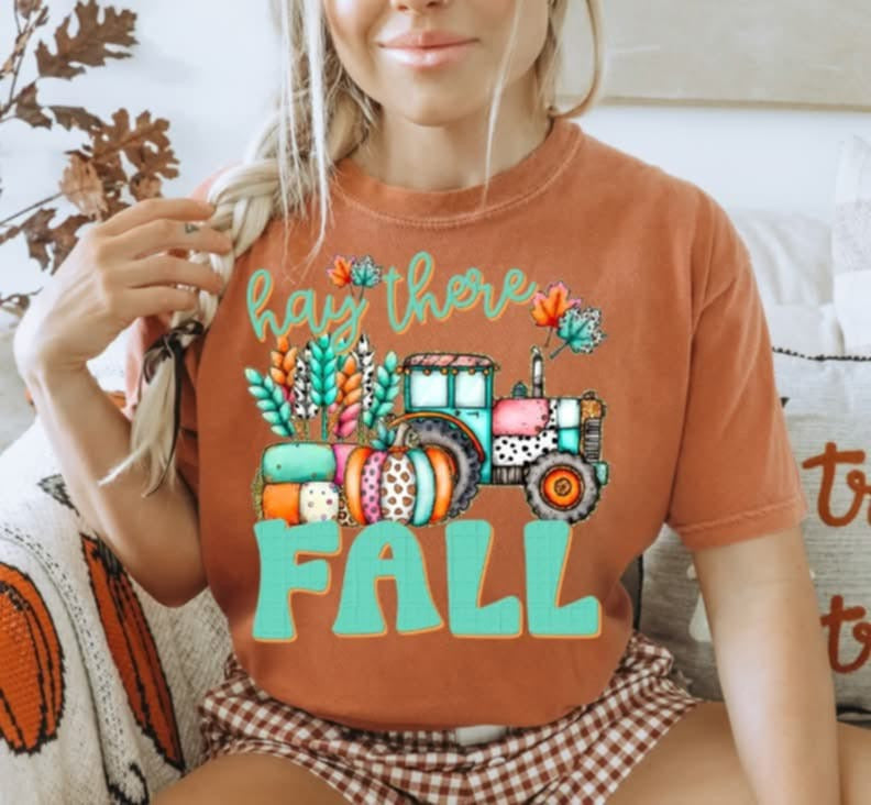 Hay there fall tractor (S&G) 106912 DTF transfer