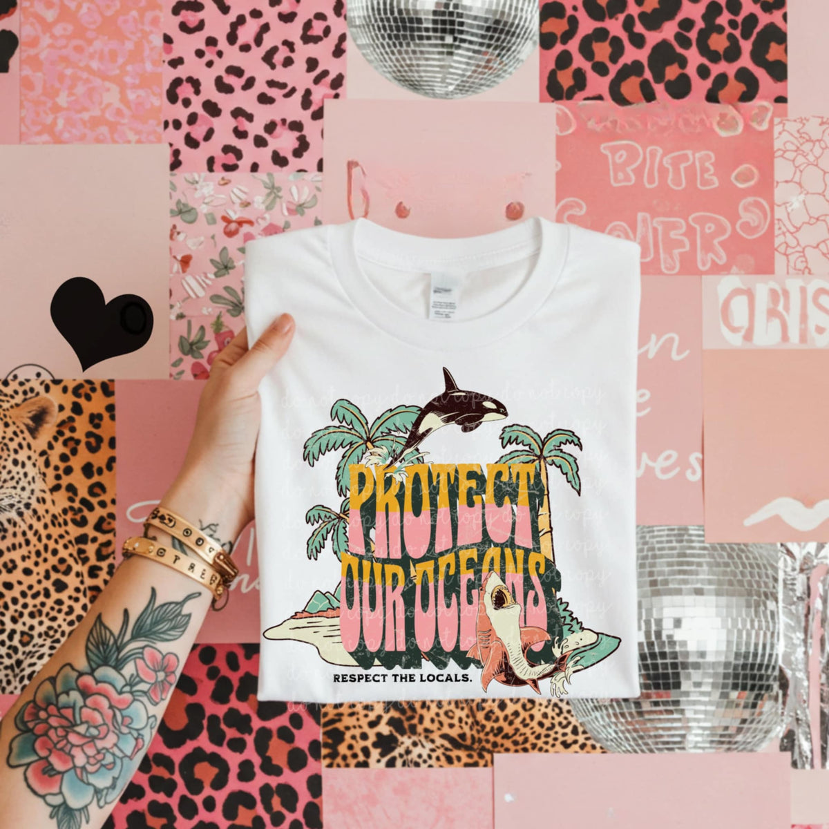 Protect our oceans pink (MMD) 96481 DTF transfer