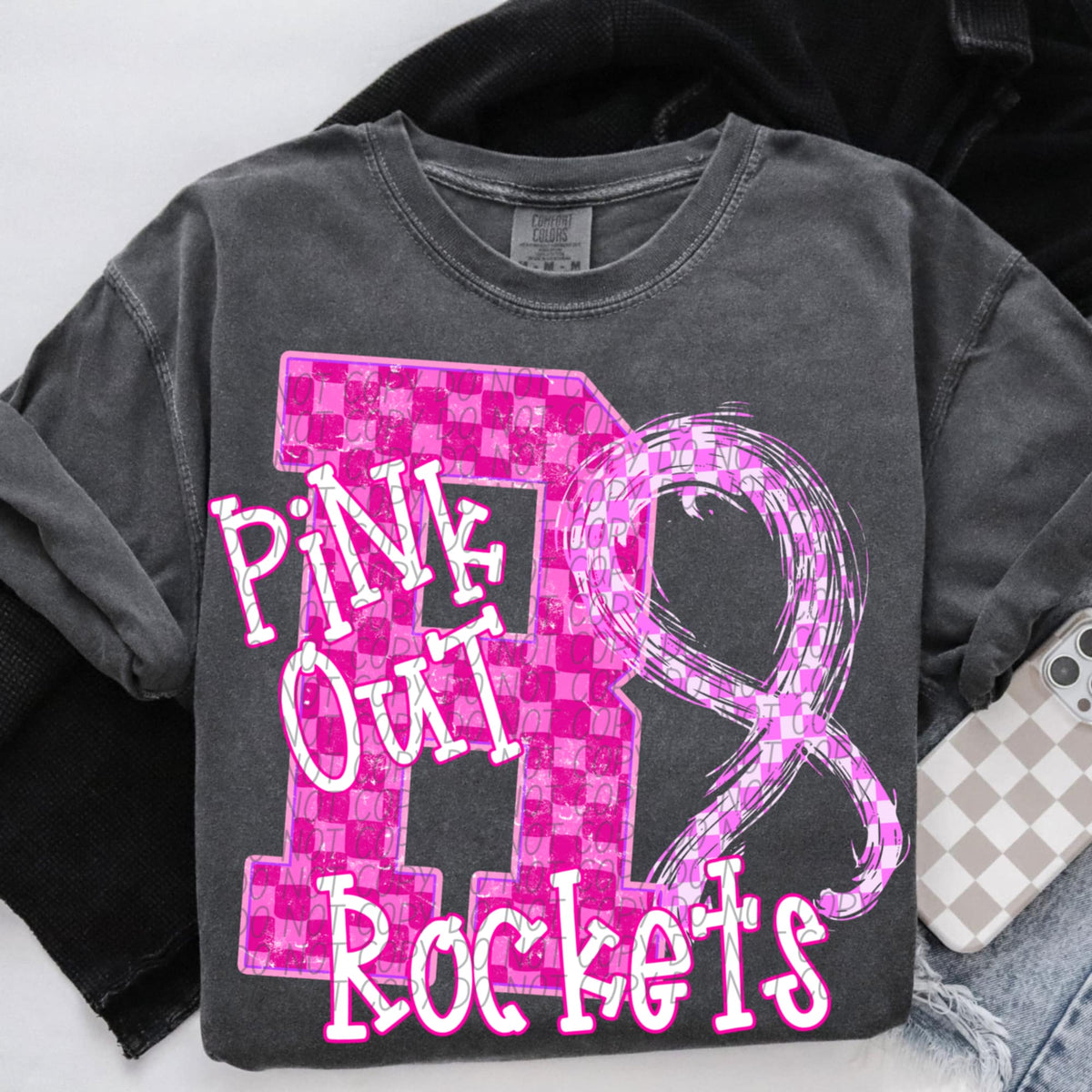 Rockets Pink Out Varsity (city) DTF Transfer