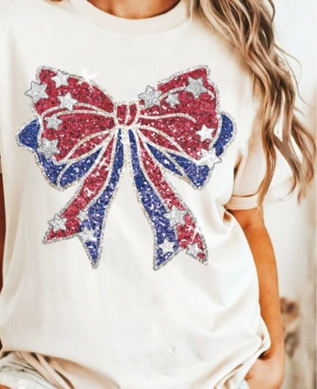 Glittery patriotic bow 87797 DTF transfer