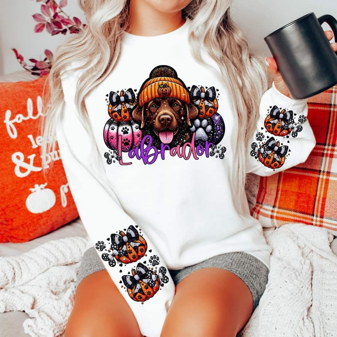Brown labrador Halloween dog FRONT ONLY (VIRGO) 53808 DTF transfer