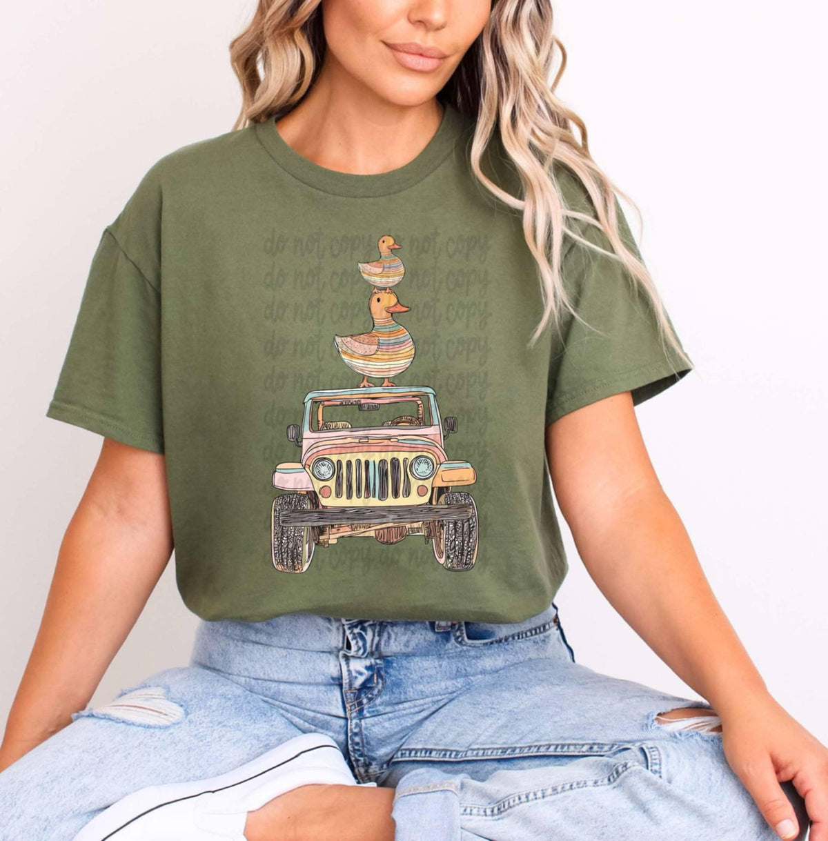 Ducks and jeep stacked 99412 DTF transfer