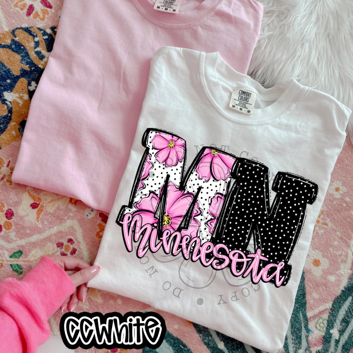 MN Minnesota pink flowers (SWD) 94493 DTF transfer