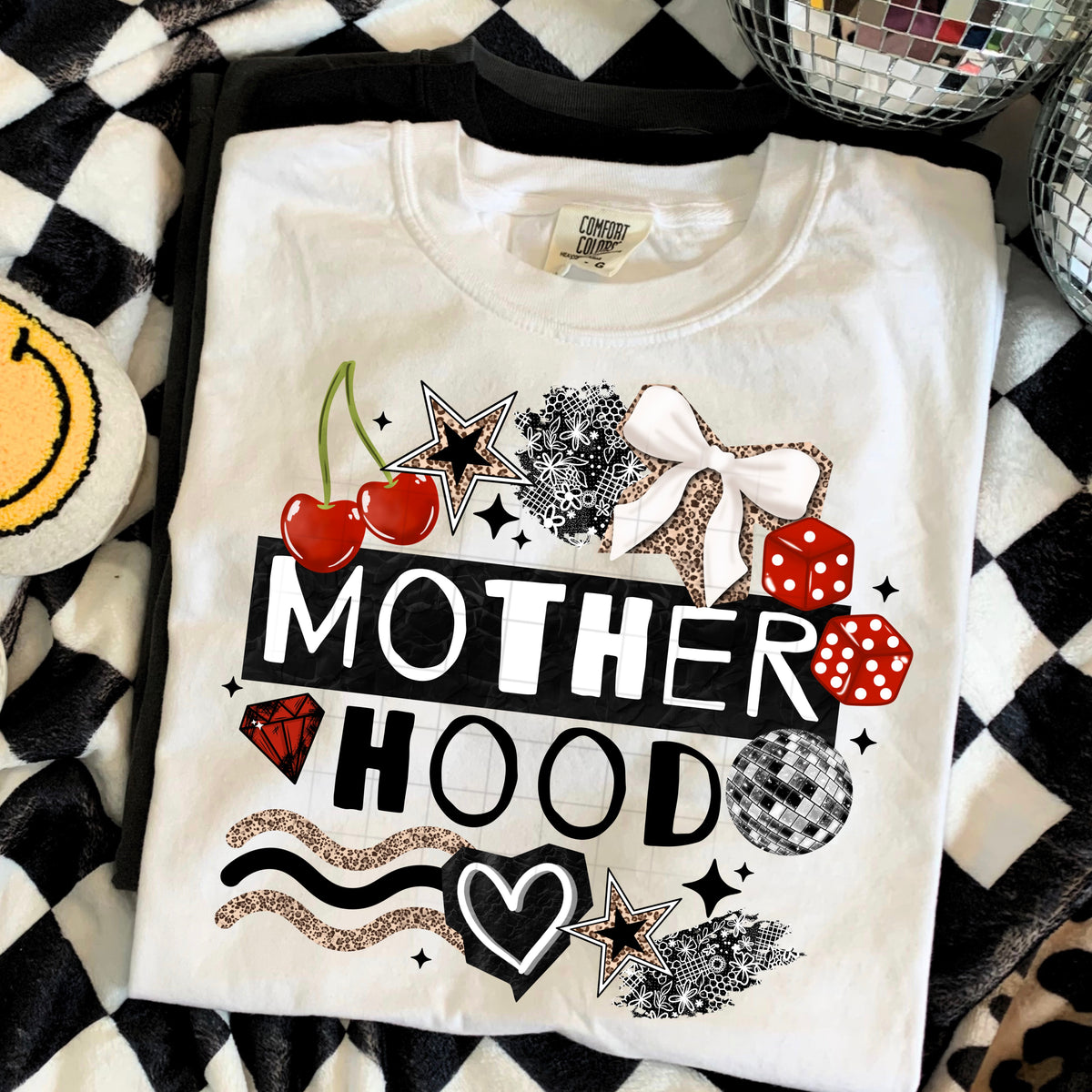 Motherhood red cherries black accents (CSC) DTF Transfer
