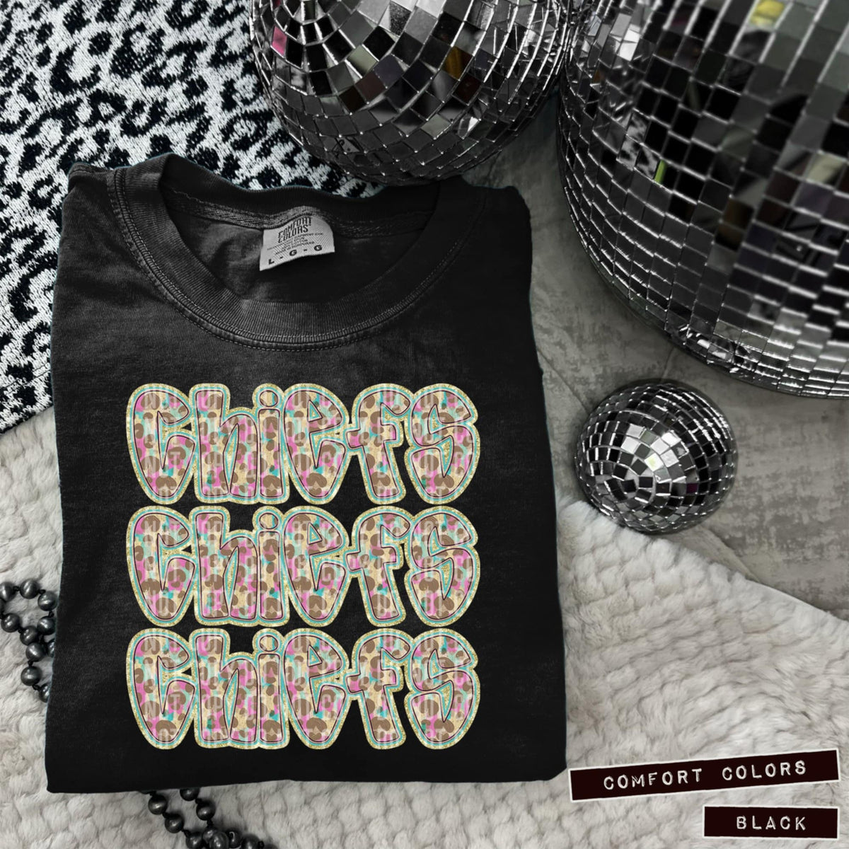 Chiefs Leopard Stacked (Caplinger) 98462 DTF transfer