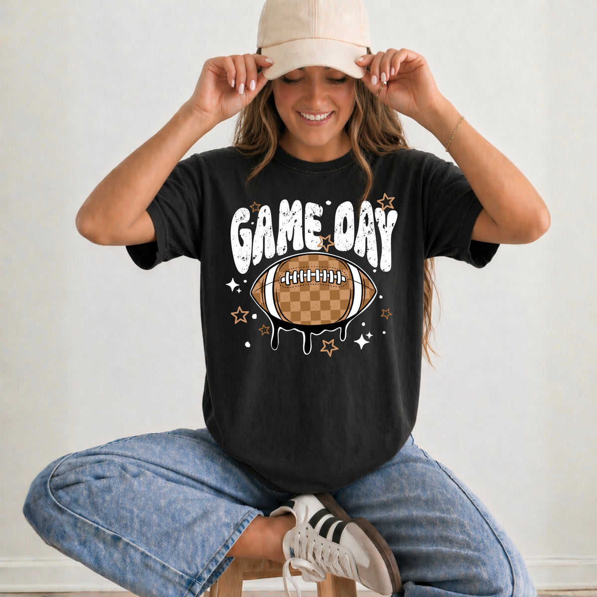 Game Day football drip white (CSC) DTF transfer