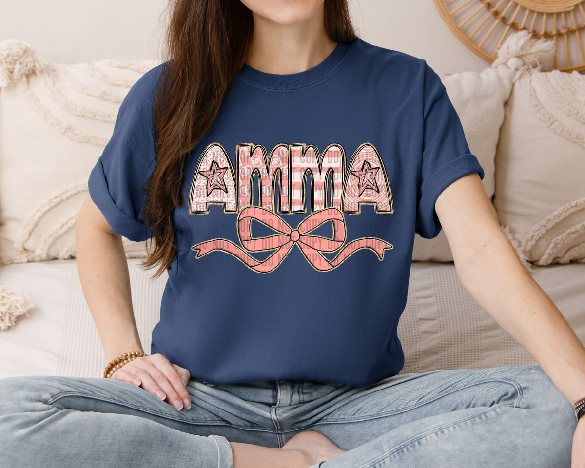Amma peach with Bow (Caplinger) DTF transfer