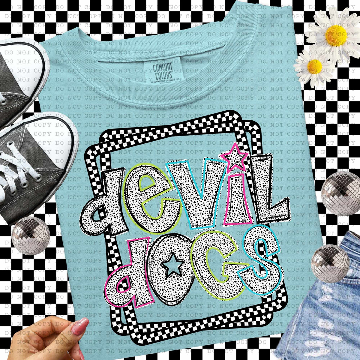 Devil dogs Dalmatian filled mascots (ECHT) 55134 DTF transfer