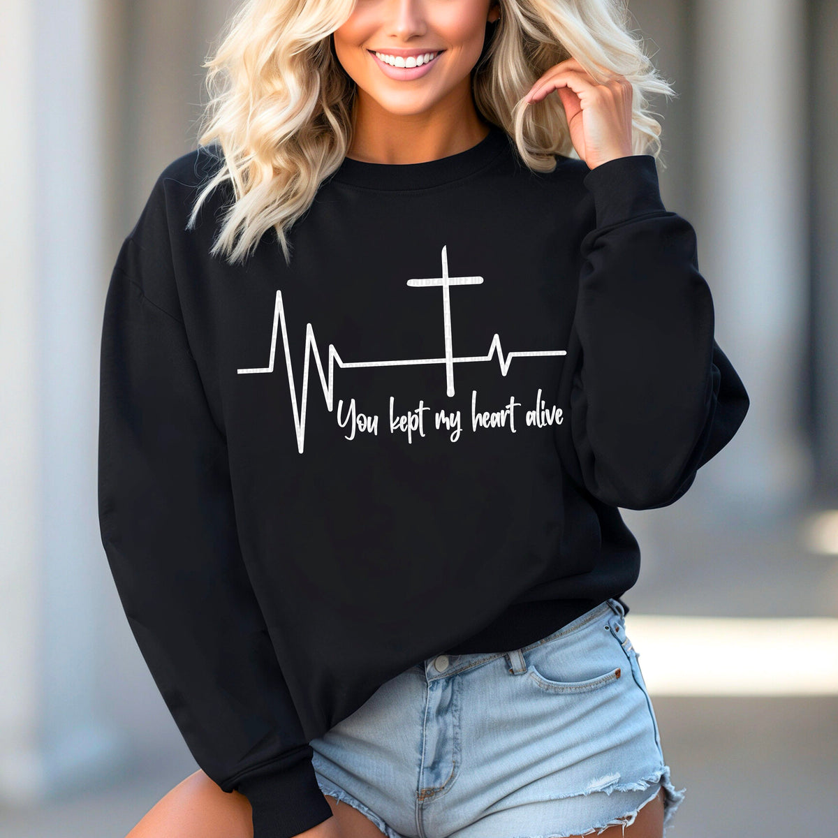 You kept my heart white black font 91672 DTF transfer