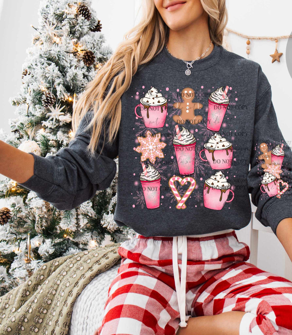 Pink latte collage FRONT ONLY 62759 DTF transfer