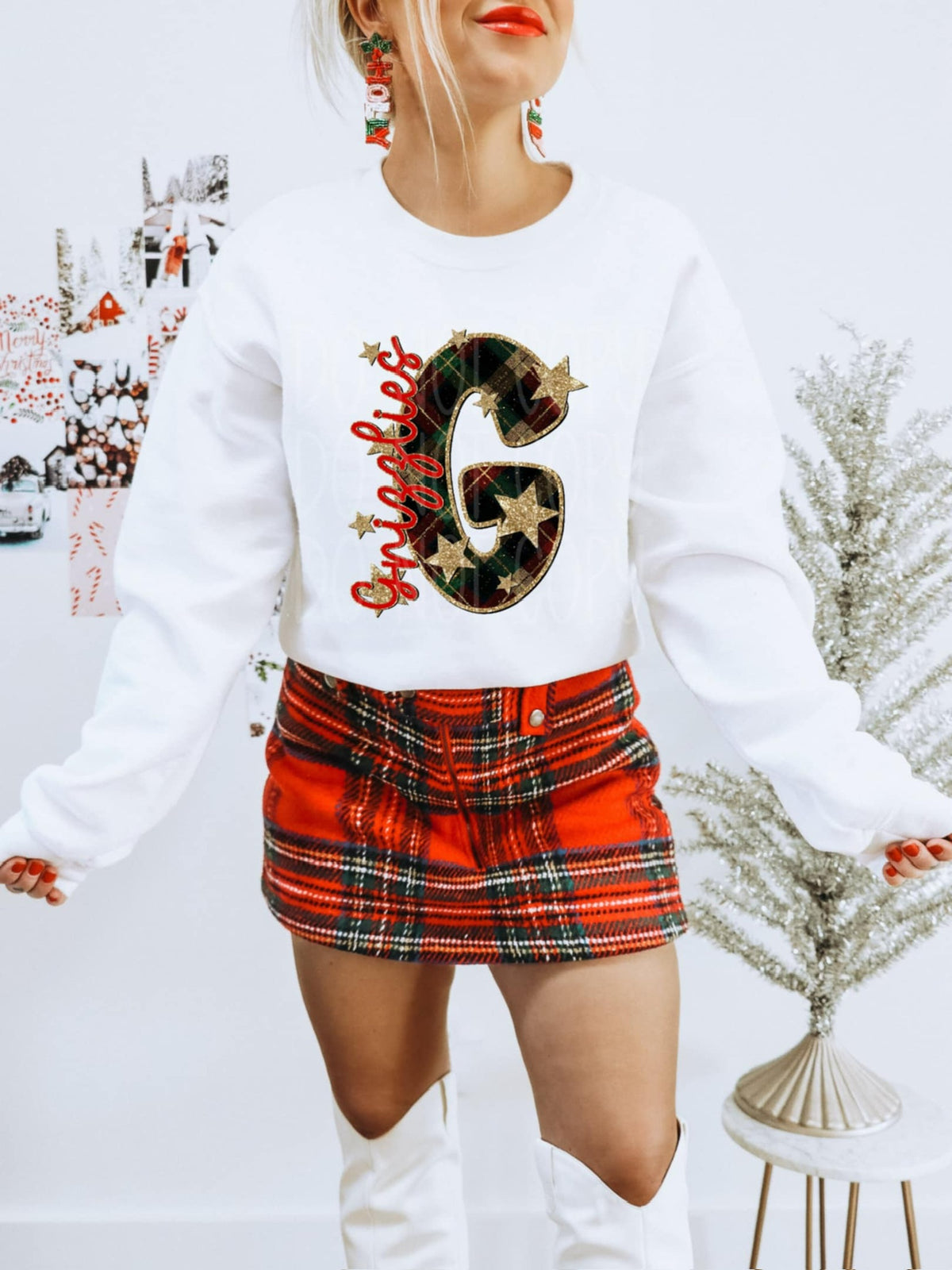 Grizzlies plaid and gold stars (PH) DTF Transfers