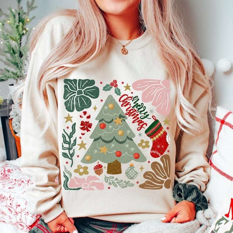 Merry Christmas tree center 62200 DTF transfer