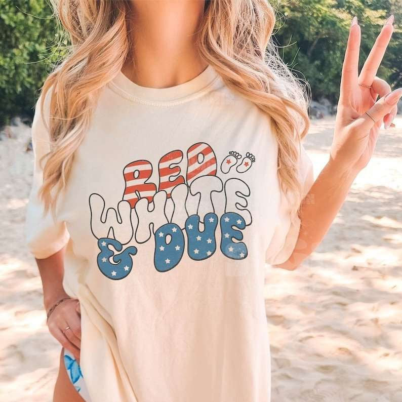 Red white & due 84326 DTF transfer