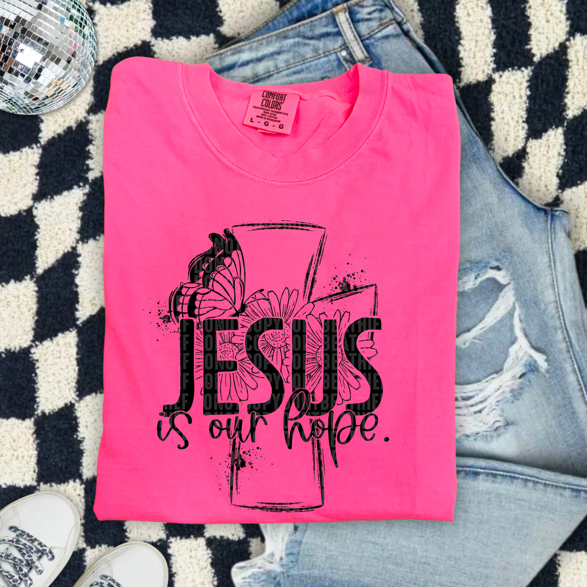 Jesus is our hope cross 103387 DTF transfer