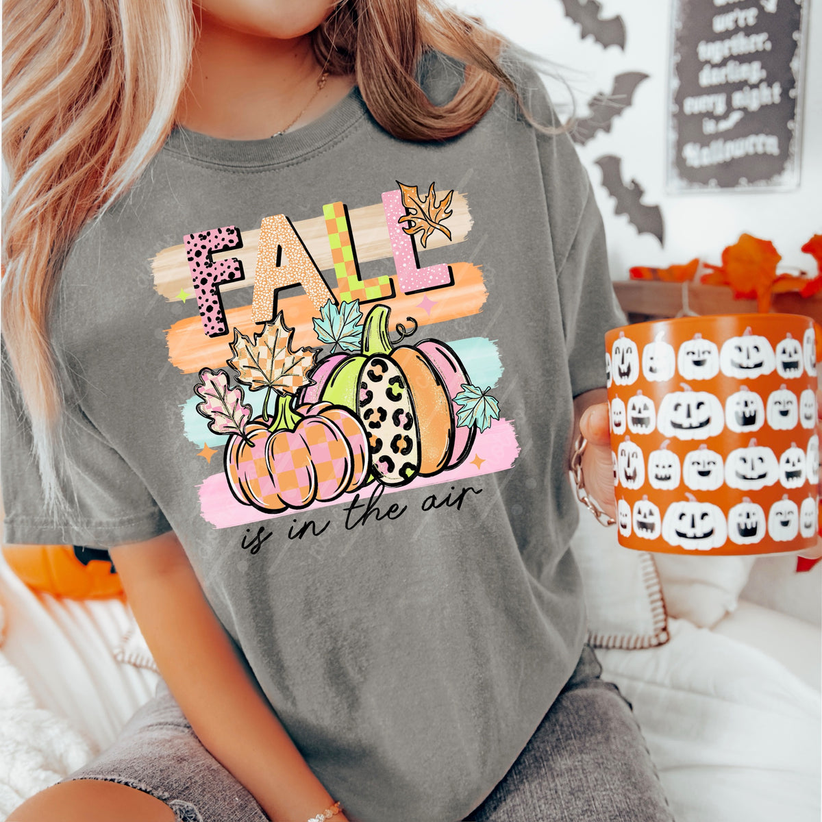 Fall is in the air pumpkins and stripes (exclusive) DTF Transfer