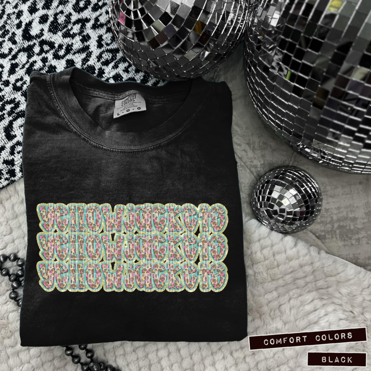 Yellowjackets Leopard Stacked (Caplinger) 98494 DTF transfer