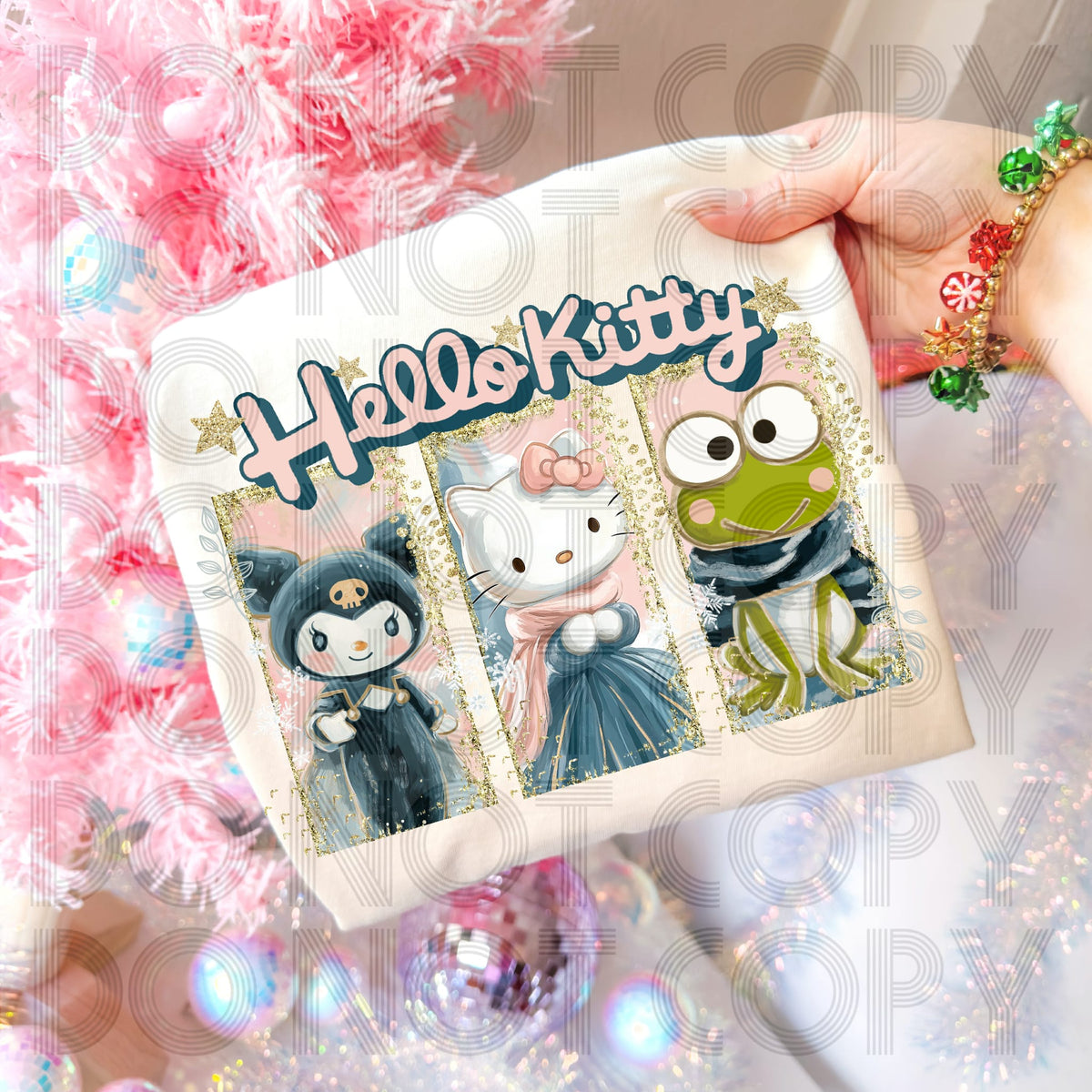 Kitty blocks sunday special DTF transfer