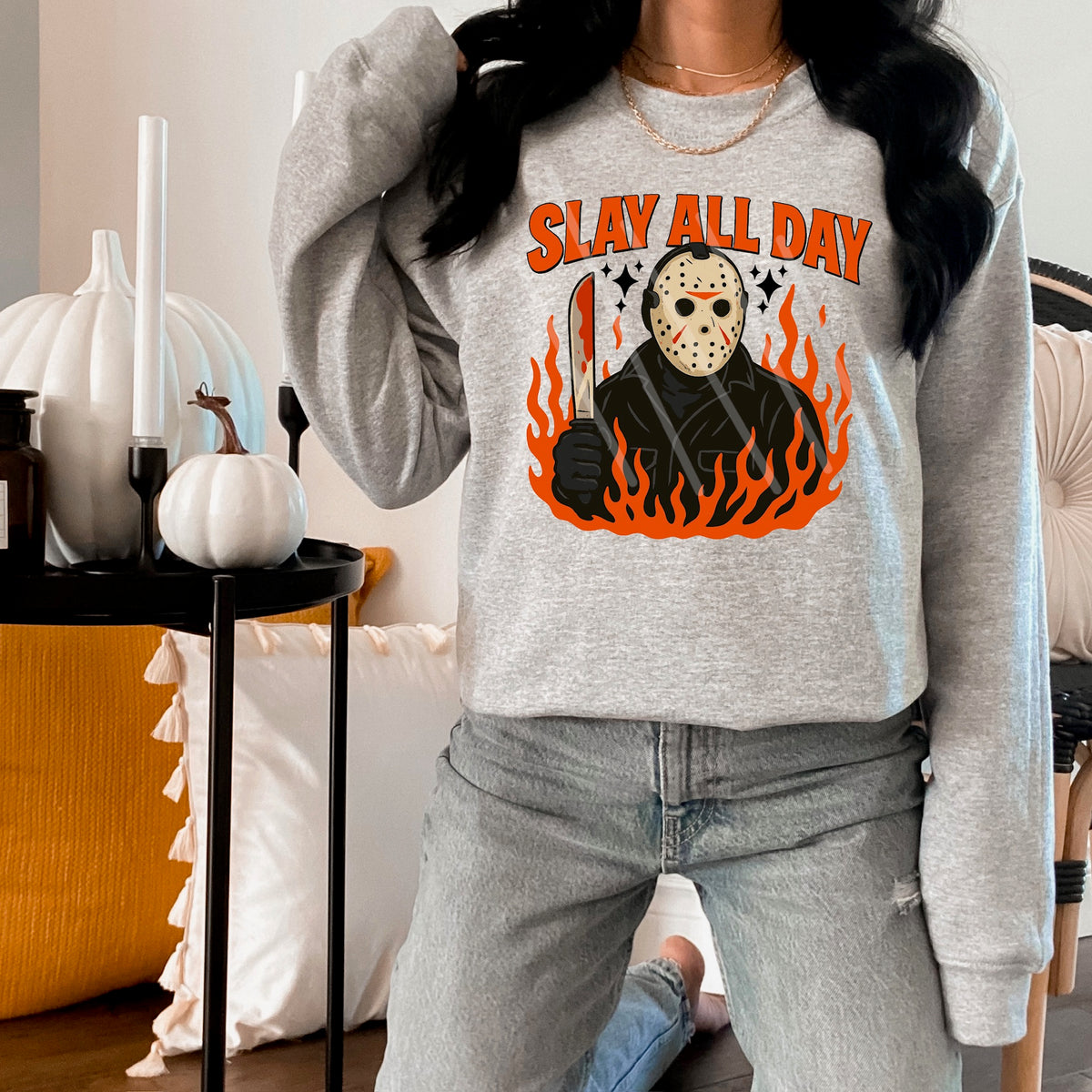 Mask Slay All Day flames (MZ) 113472 DTF transfer