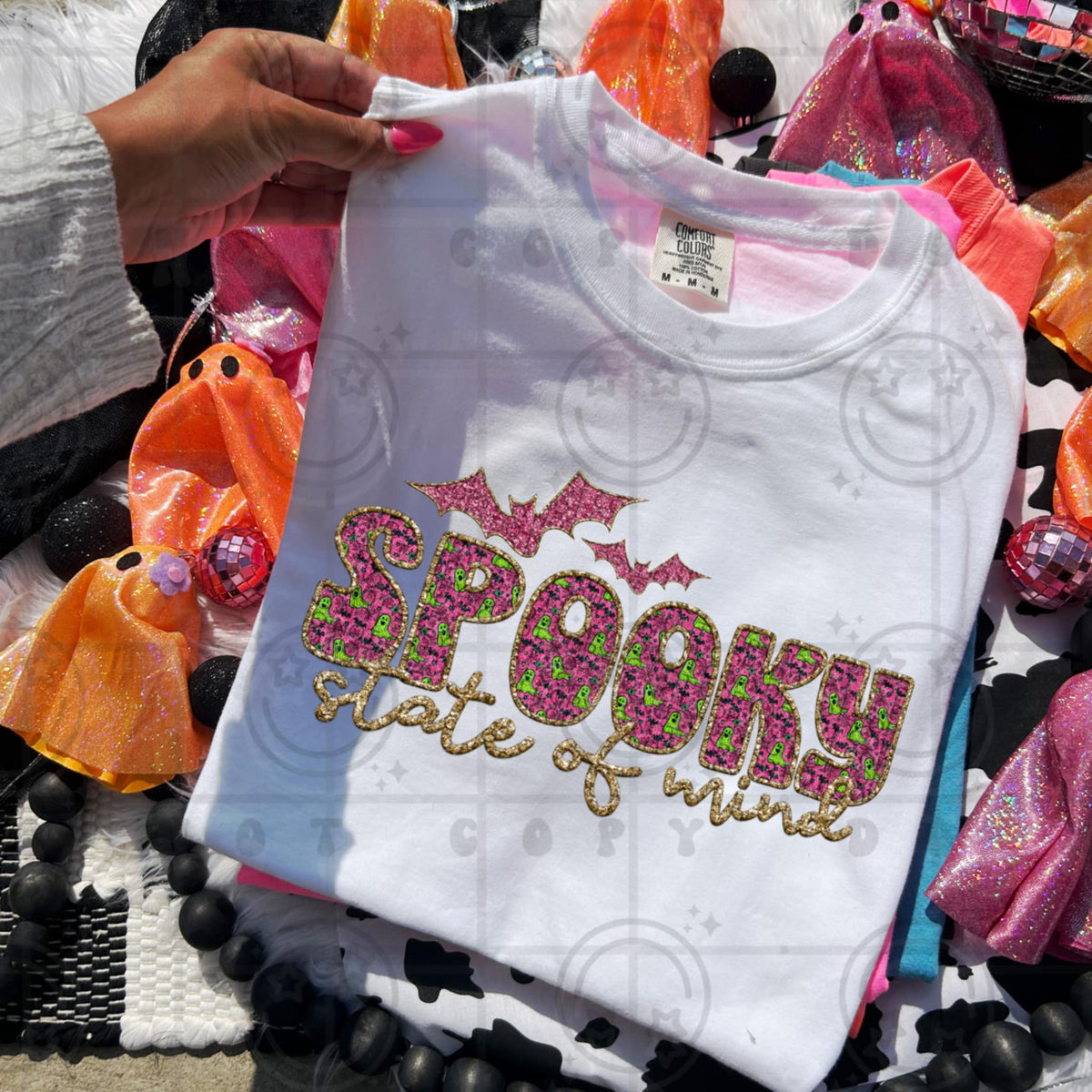 Spooky State Of Mind Faux Glitter DTF transfer