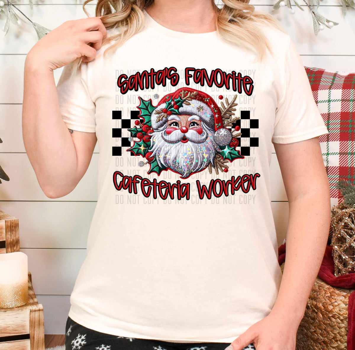 Santa’s favorite cafeteria worker (caplinger) 62846 DTF transfer
