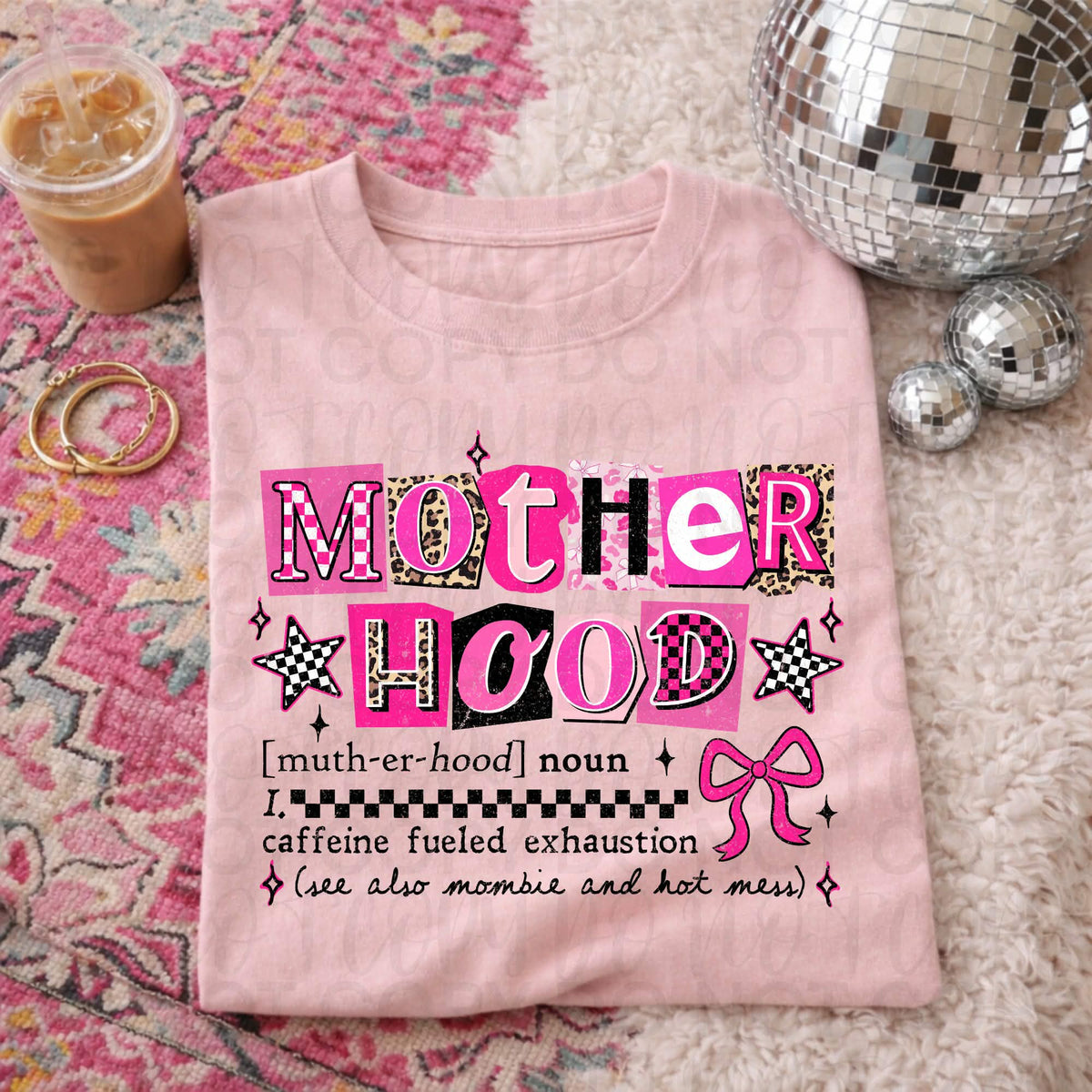 Motherhood pink with bow Sunday Special DTF transfer