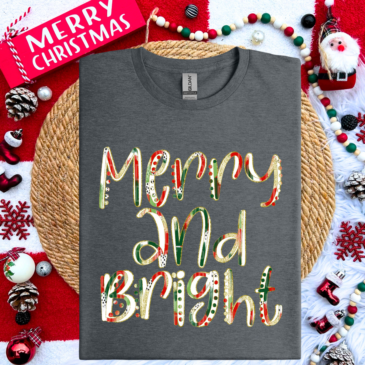Merry and bright brushstroke (caplinger) 67476 DTF transfer