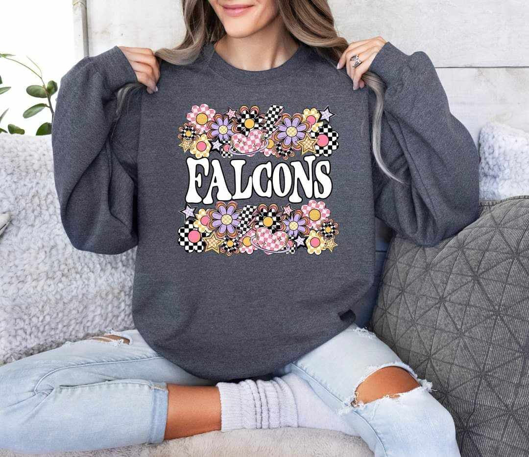 Falcons checkered florals (S&G) 62417 DTF transfer