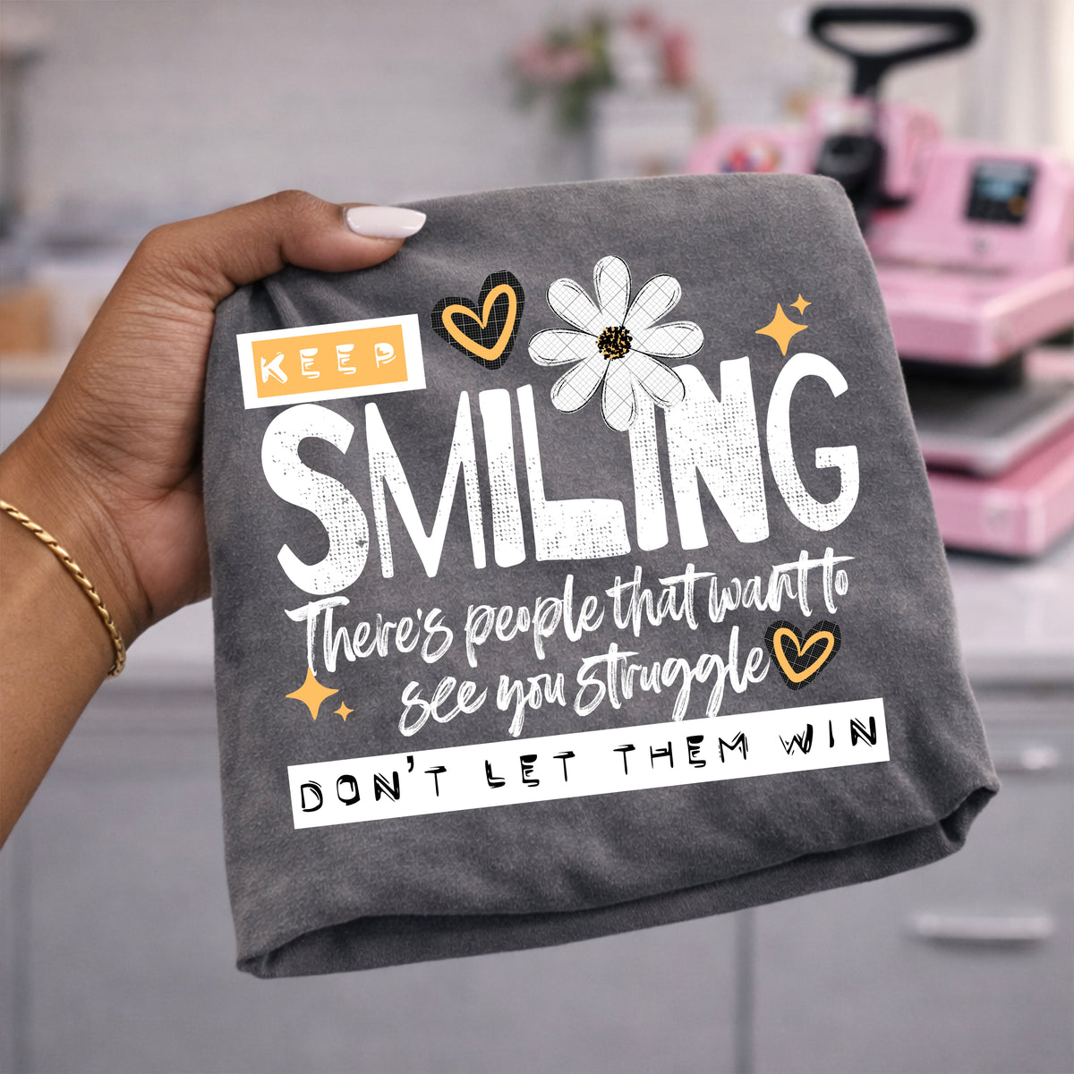 Keep Smiling (white) (CSC) DTF Transfer