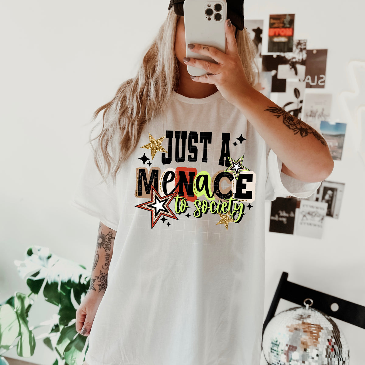 Menace to society (black) CSC DTF Transfer