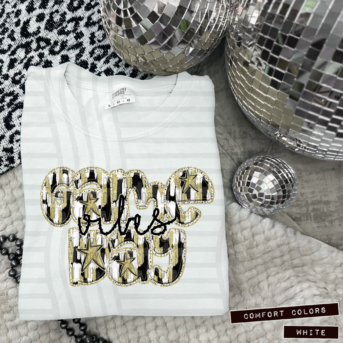 Black and White Game Day Vibes (Caplinger) 101855 DTF transfer