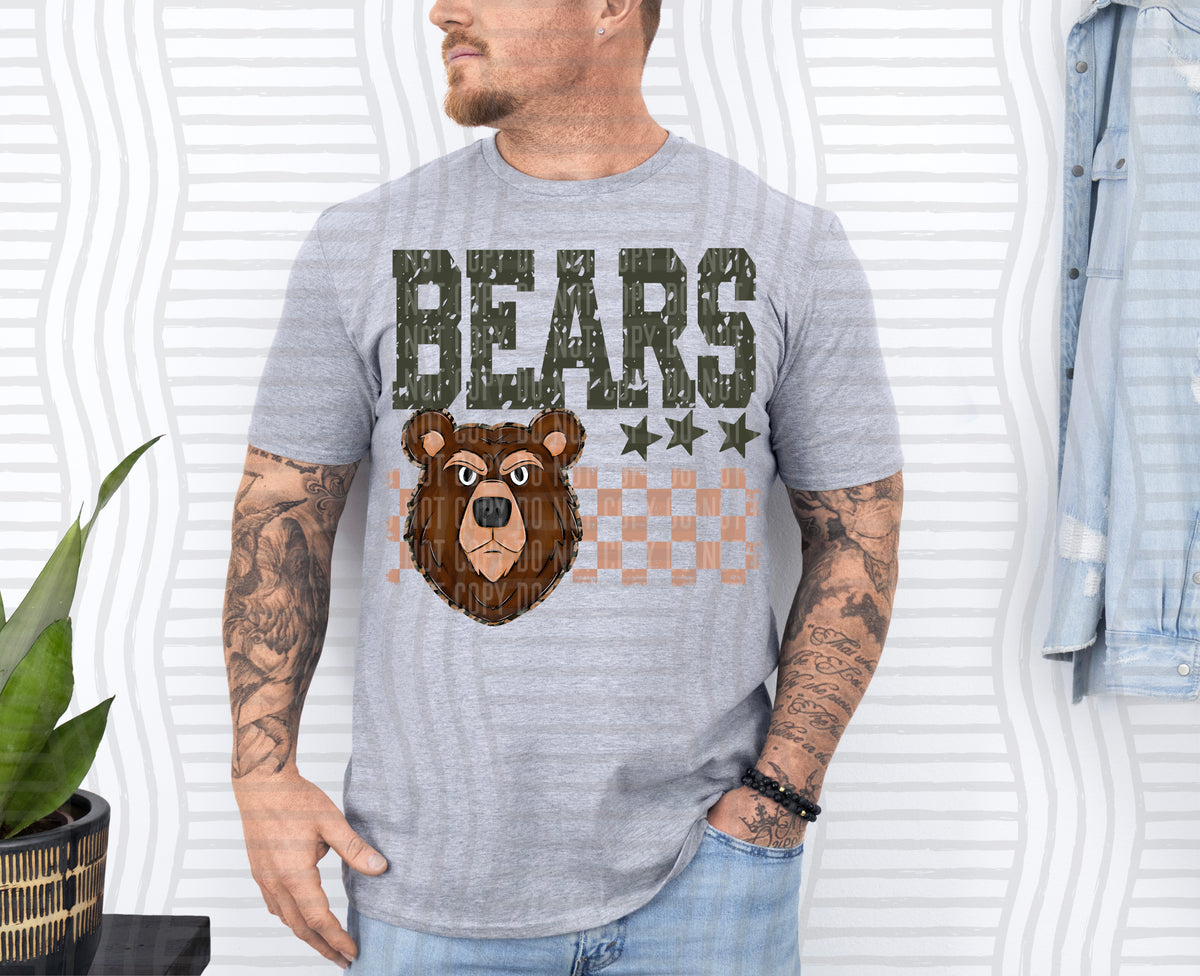 Bears Tan Checker (Caplinger) DTF Transfers