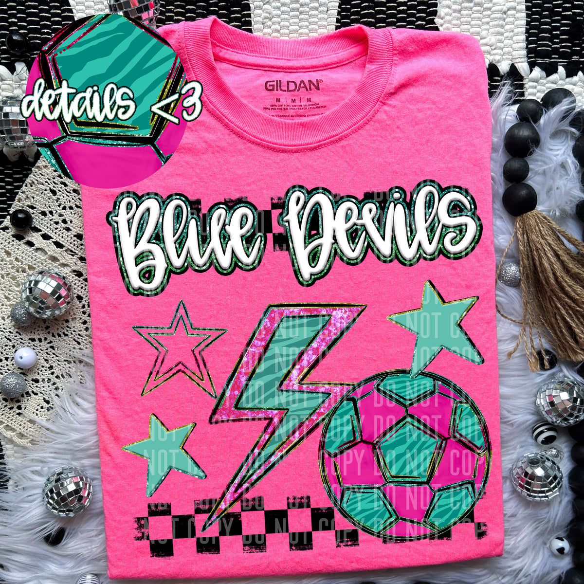 Blue Devils Rainbow Soccer (Caplinger) 97363 DTF transfer