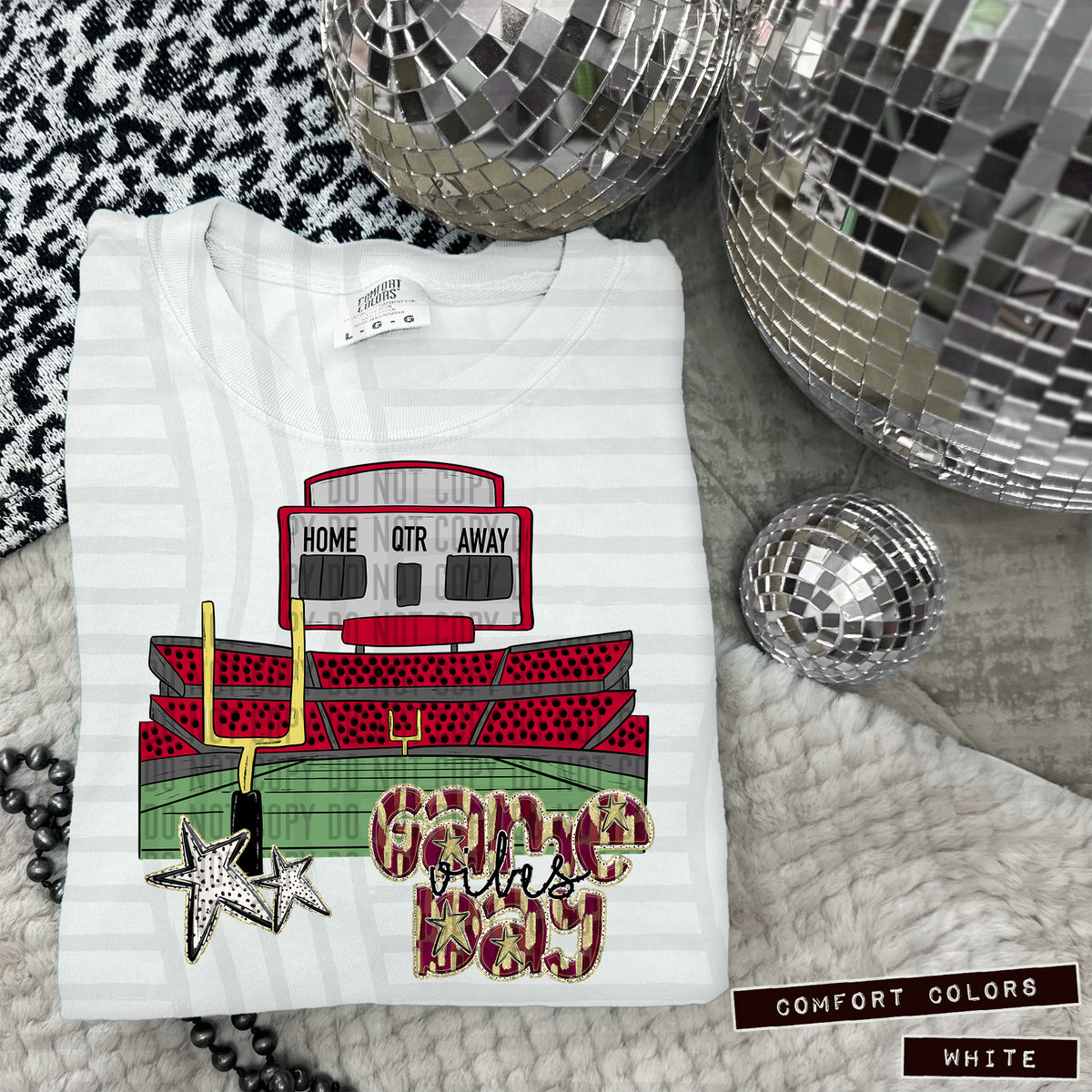 BURGUNDY Game Day Vibes Stadium (Caplinger) 101844 DTF transfer