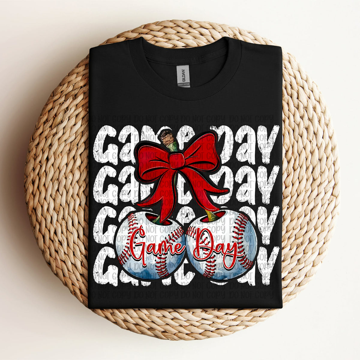 Game Day baseball Cherries WHITE (VP) DTF transfer