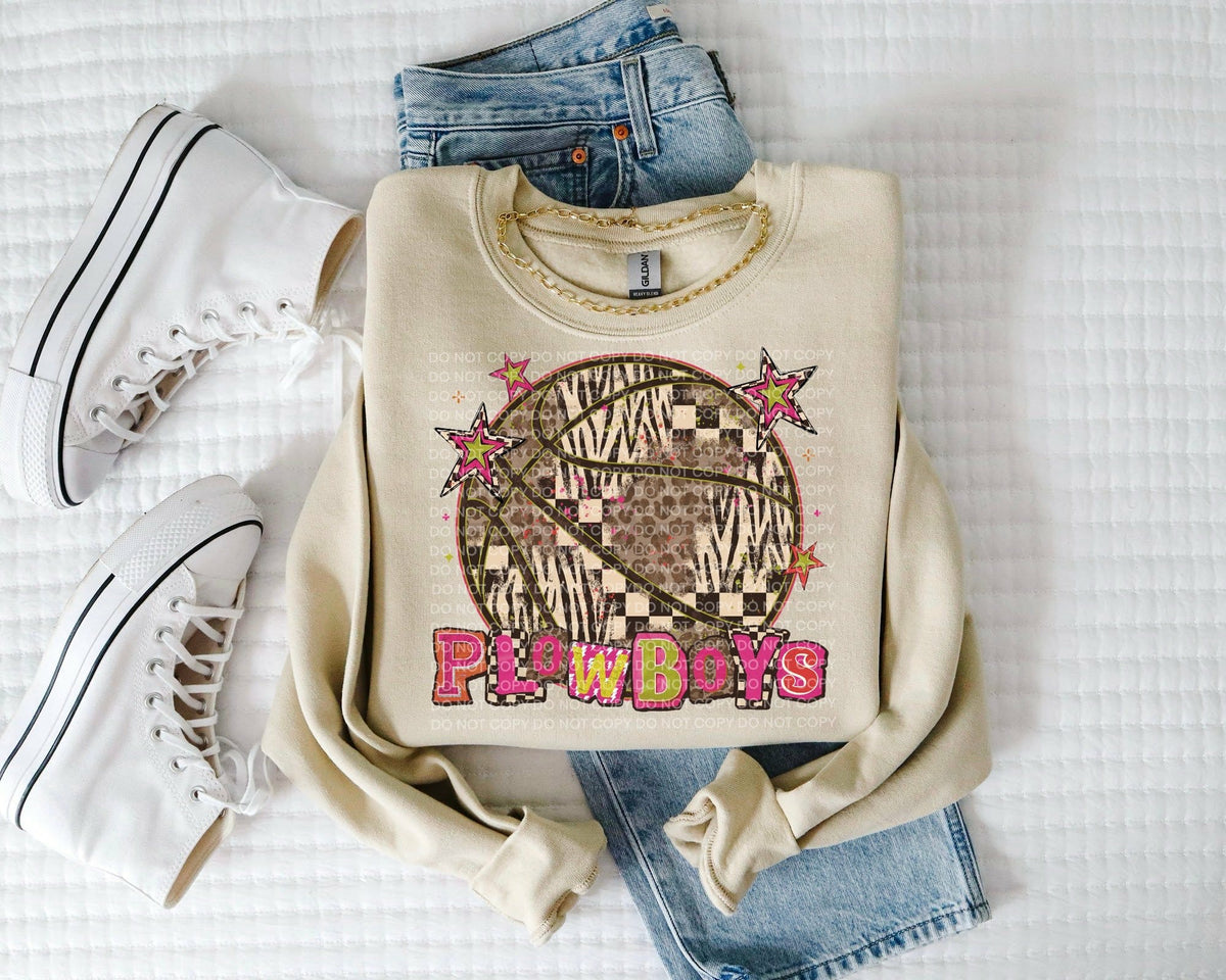 Plowboys magazine font and basketball (SCG) DTF Transfer